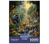 Jungle Animals Puzzle Impossible 1000Pcs Decorazione Per La Casa. Rilassamento E Intelligence Per Adulti E Bambini Da 12 Anni 38x26cm/1000pcs
