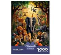 Jungle Animals Puzzles 1000 Pezzi Perfetto Per Appassionati Di Esperti Sfida Impossibile Scompresso Giocattoli Regalo Per La Famiglia Per Adulti E Bambini A Partire Da 12 Anni 38x26cm/1000pcs