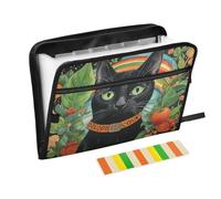 Jungle Black Cat St. Patrick's Hanging File Cartelle 13 Tasche A4 Formato Lettera con Chiusura a Cerniera per Office Duty Espansione File carpeta de