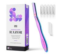 Jungle Culture Dermaplane - Rasoio per modellare le sopracciglia, esfoliazione di precisione e depilazione per una pelle radiosa e liscia - Kit per dermaplaning con 5 lame sostituibili - Rasoi