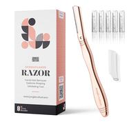 Jungle Culture Dermaplane - Rasoio per modellare le sopracciglia, esfoliazione di precisione e depilazione per una pelle radiosa e liscia - Kit per dermaplaning con 5 lame sostituibili - Oro Rosa