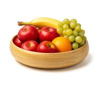 Jungle Culture Grande ciotola per frutta in bambù, 30 cm, insalatiera in legno naturale, articoli per la casa sostenibili, per piano di lavoro della cucina o tavolo da pranzo, insalatiera artigianale