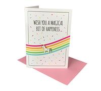 Jungle Empire Simpatico Biglietto d'Auguri con Spilla Unicorno | Piccolo Regalo con Biglietto d'Auguri | Biglietto Unicorno per Ragazze e Bambine | Ti Auguro una Felicità Magica