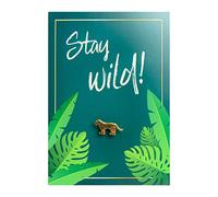 Jungle Empire Spilla Leopardo con Biglietto di Auguri | Piccolo regalo per Donne con Bigliettino | Biglietto d'Auguri Leopardo per Migliore Amica | Il Richiamo della Giungla