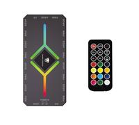 Jungle Leopard ARGB PWM Fan Hub with Controller for 5V Addressable ARGB Computer PC Case Fan 1 to 9 Ports Magnetic Fan Hub Splitter with SATA Power Supply (BK)