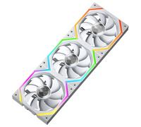 Jungle Leopard Build Blocks UNI Daisy Chain RGB PC Ventilatore 120MM 3er Pack,2000RPM/62.36CFM,5V3PIN ARGB und 12V4PIN PWM Ventilatore (Bianco)