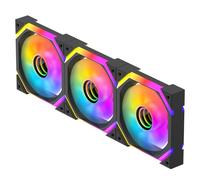 Jungle Leopard GALAXY-SE Infinity Mirror RGB PC Fan 120MM,1600±10% RPM,32 ARGB LEDs,5V3PIN ARGB and 12V4PIN PWM Fan (BK, 3)