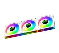 Jungle Leopard Interstellar-V1 UNI Daisy Chain RGB PC Ventola 120MM 3er Pack,2000RPM/58.36CFM/24LEDs,5V3PIN ARGB und 12V4PIN PWM Ventola (Bianco)