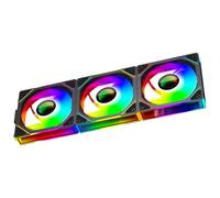 Jungle Leopard Interstellar-V1 UNI Daisy Chain RGB PC Ventola 120MM 3er Pack,2000RPM/58.36CFM/24LEDs,5V3PIN ARGB und 12V4PIN PWM Ventola (Nero)