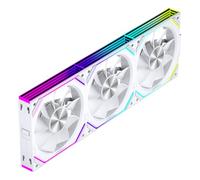 Jungle Leopard Interstellar-V2RS Daisy Chain RGB PC Ventola 120MM 3er Pack,1850RPM/68CFM/2.4mmH2O,5V3PIN ARGB und 12V4PIN PWM Ventola (Bianco Reverse Blade)
