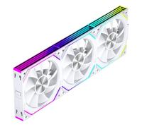 Jungle Leopard Interstellar-V2RS Daisy Chain RGB PC Ventola 120MM 3er Pack,1850RPM/68CFM/2.4mmH2O,5V3PIN ARGB und 12V4PIN PWM Ventola (Bianco)