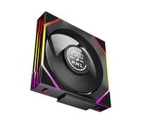 Jungle Leopard Interstellar-V4 140 mm Daisy Chain RGB PC Ventola con indicatore di velocità, 2100RPM/70.6CFM, 5V3PIN ARGB e ventola PWM 12V4PIN (Nero Reverse Blade)