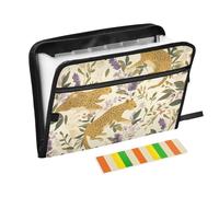 Jungle Leopard Organizer espandibile cartella 13 tasche formato A4 lettera con chiusura a cerniera per appendere cartelle di file