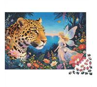 Jungle Leopard Puzzle 1000 Pezzi Materialee Riciclato Forest Fairy Puzzle per Ragazzi e Ragazze Divertente Regalo & Attività for Casa Ideale for Figlio‘s Regalo di Compleanno 70x50cm/1000pezzi