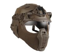 Jungle Leopard Set di Protezione for Casco tattico con Maschera a Rete for metà Viso, Copertura Laterale for Le Orecchie, Occhiali con Apertura a ribalta(CB)