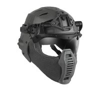 Jungle Leopard Set di Protezione for Casco tattico con Maschera a Rete for metà Viso, Copertura Laterale for Le Orecchie, Occhiali con Apertura a ribalta(WG)