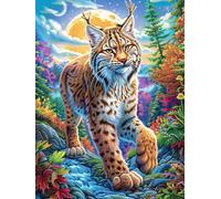 Jungle Lynx Rompicapo 500 Pezzi Per Decorazione Murale Grande Formato Wild Animals Fantasy Animal Cartone Rigido Panoramico Per Pareti Ampie Stampa Ad Alta Definizione 500 PCS