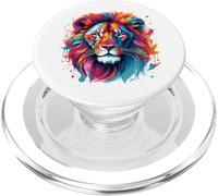 Jungle Majesty - Re leone colorato vivace pop art PopSockets PopGrip per MagSafe