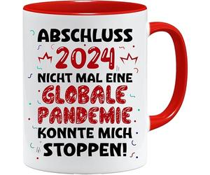 Jungle Mug Laurea 2024 tazza | Regalo per studenti | laurea | scuola reale | ragazzi e ragazze | divertente tazza da caffè per studenti e studenti | decorazione di laurea (rosso)