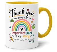 Jungle Mug | Regalo di ringraziamento per insegnante | Parte importante della mia storia Tazza da caffè arcobaleno | Apprezzamento mentore in i fine trimestre | Simpatico design pastello da