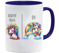 Jungle Mug Tazza con scritta | Altra zia vs Du | regalo zia per donne matrimonio matrimonio | idea regalo donna compleanno Natale brevettato famiglia tazza caffè (blu scuro)