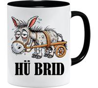 Jungle Mug Tazza con scritta | HÜ BRID | Divertente tazza con motivo asino e scritta | Divertente regalo per donne e uomini per compleanno o addio (nero)