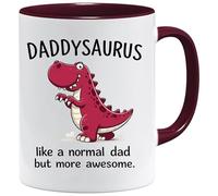 Jungle Mug Tazza da caffè con scritta "Daddysaurus Like A Normal Dad But More Awesome", regalo divertente per uomini, da figlia o figlio, regalo di compleanno per uomini, regalo per il nonno
