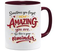 Jungle Mug Tazza da caffè motivazionale per amici, regalo di ringraziamento, regalo di compleanno, tazza da caffè grande con scritta "How Amazing You are Reminder"