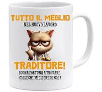 Jungle Mug Tazza d'addio per collega | Tazza divertente traditore | Regalo addio per collega | Tazza lavoro | Regalo pensione uomo | Tazza simpatica per ufficio | Regalo per colleghi (Bianco)