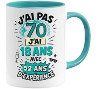 Jungle Mug Tazza di compleanno divertente con scritta per uomini e donne | Ich bin 18 con esperienza | Divertente tazza da caffè vintage 20 - 100 | Idea regalo per compleanno (70)