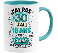 Jungle Mug Tazza di compleanno divertente con scritta per uomini e donne | Ich bin 18 con esperienza | Divertente tazza da caffè vintage 20 - 100 | Idea regalo per compleanno (30)
