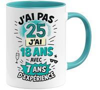 Jungle Mug Tazza di compleanno divertente con scritta per uomini e donne | Ich bin 18 con esperienza | Divertente tazza da caffè vintage 20 - 100 | Idea regalo per compleanno (25)