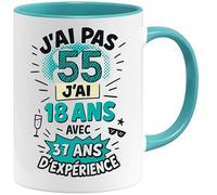 Jungle Mug Tazza di compleanno divertente con scritta per uomini e donne | Ich bin 18 con esperienza | Divertente tazza da caffè vintage 20 - 100 | Idea regalo per compleanno (55)