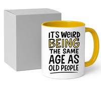 Jungle Mug Tazze divertenti da uomo, con scritta "It's Weird Being The Same Age As Old People", regalo segreto di Babbo Natale sotto i 10 sterline, tazze divertenti per colleghi di lavoro, tazze