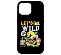 Jungle Safari Let's Get Wild 2 ° compleanno Zoo 2 Anni Bambino Custodia per iPhone 16 Pro Max