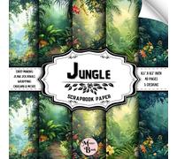 Jungle Scrapbook Paper: Double Sided Sheets | Rainforest Designs for Scrapbooking, Origami, Collage, and Various DIY Craft Projects | 8.5" x 8.5" (21.59 x 21.59 cm)
