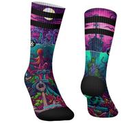 Jungle Socks Calzini Sportivi Lunghi Colorati e Divertenti per Uomo e Donna, per Cross Training, Ciclismo, Corsa, Ciclismo su Strada, Escursionismo, Palestra, MTB. Progettato in Europa.