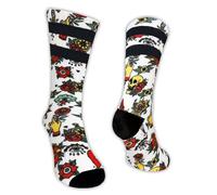 Jungle Socks Calzini Sportivi Lunghi Colorati e Divertenti per Uomo e Donna, per Cross Training, Ciclismo, Corsa, Ciclismo su Strada, Escursionismo, Palestra, MTB. Progettato in Europa.