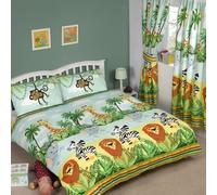Bambini Jungle-Tastic Set Copripiumino Doppio + 168cm x 183cm Tende Coordinate