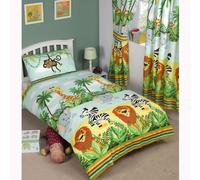 Jungle-Tastic Set Copripiumino Singolo + 168cm x 183cm IN Abbinato Tende