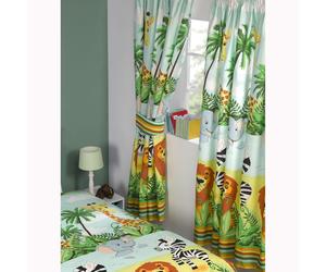 Jungle-Tastic Tende Completamente Foderate IN Due Drop Lunghezze Bambini Camera