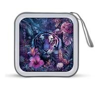 Jungle Tiger and Plants - Custodia portatile per CD e DVD, per auto, casa, viaggio
