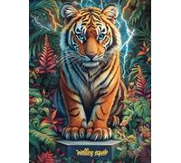 Jungle Tiger Rompicapo 500 Pezzi Per Regalo Di Battesimo Cartone Spesso Per Bambini Wild Animals Fantasy Animal Tema Baby Per Attività Educativa Con Confezione Regalo Da Passatempo 500 PCS