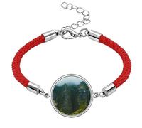 Jungle Valley Cliff Fog Lucky Red String Bracelet Bracciale fatto a mano