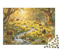 Jungle Wildlife Jigsaw Puzzles 1000 Pezzi Materiale Riciclato Nature Art Puzzles for Elderly Relieve Senile Dementia Fun Family Game Activity Home 38x26cm/1000pcs