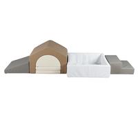 JungleDove 7pcs Juego Suave en Cuero PU para Niños pequeños & bebés, juguete de escalada de Espuma con Piscina de Bolas cuadrada (Bolas No incluidas)