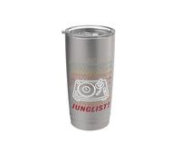 Junglist - Giradischi per DJ con testo ripetuto per Jumglists Bicchiere termico in acciaio inox doppia parete