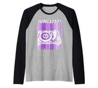 Junglist Music - Batteria e Basso Viola Maglia con Maniche Raglan