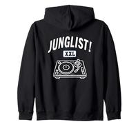 Junglist Music Drum And Bass Dance Rave Jungle DJ Giradischi Felpa con Cappuccio