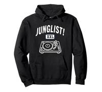 Junglist Music Drum And Bass Dance Rave Jungle DJ Giradischi Felpa con Cappuccio